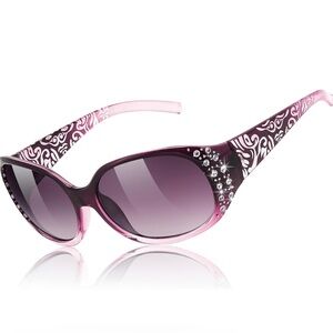 Purple Gradient Rhinestone Women's Fashion Sunglasses